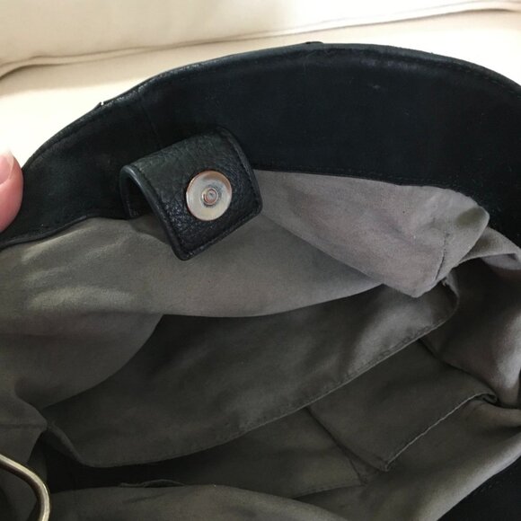 Vince Camuto Yulia Asymmetric Edge Genuine Leather Bag Black - Picture 5 of 9